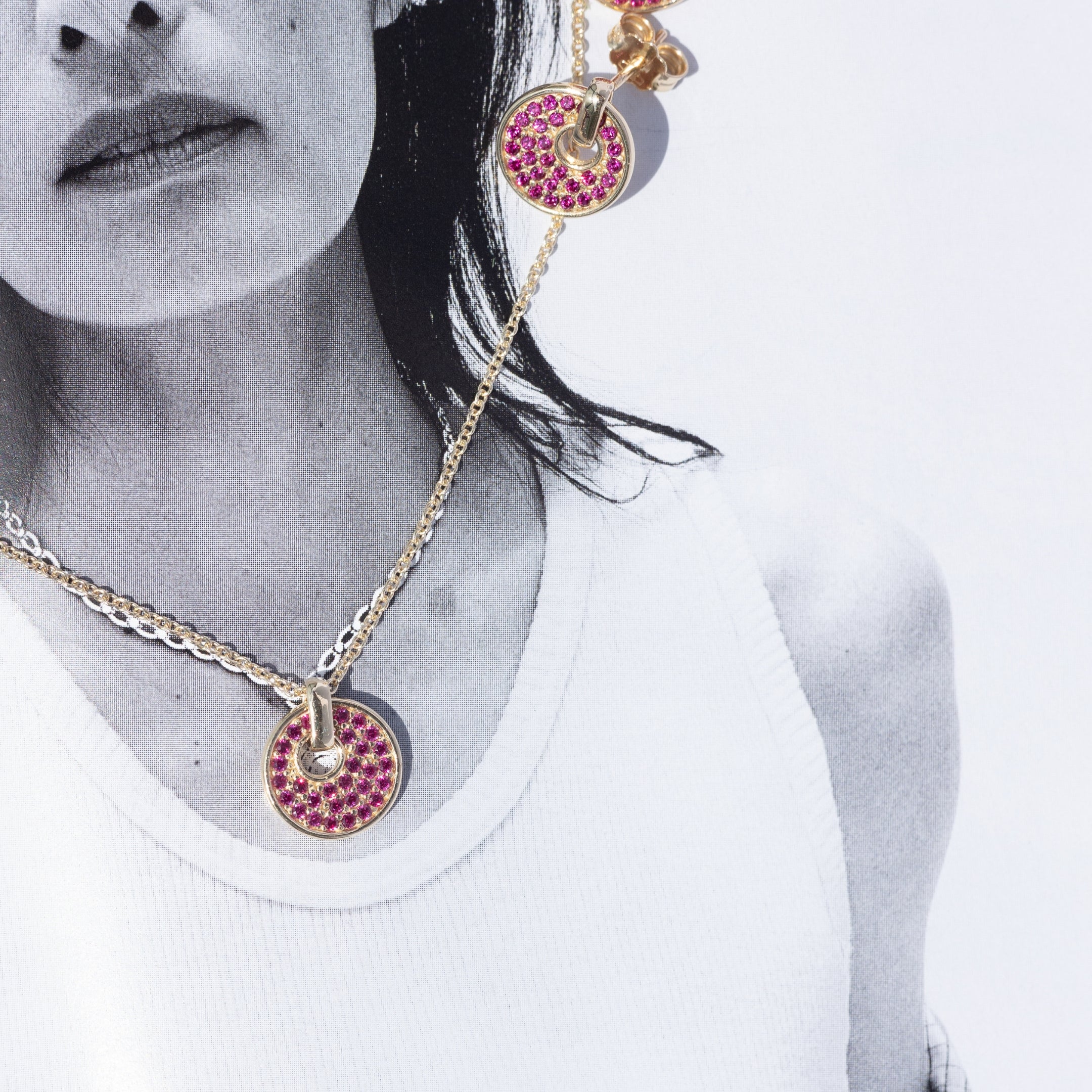 Cercei Aur 14kt Pink  Sparkles