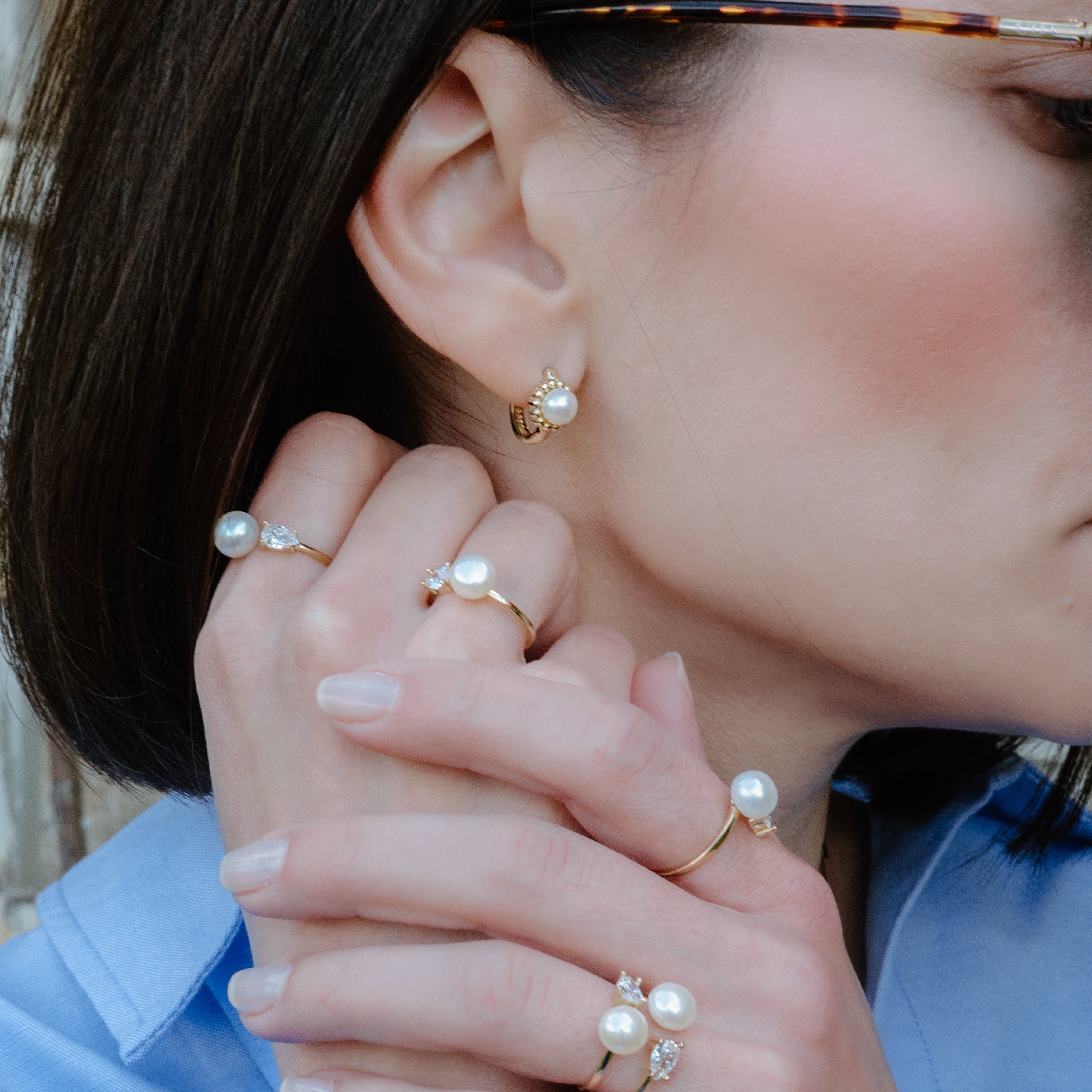 Inel deschis Pearl&Stone