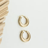 Cercei argint Bold Hammered Hoops