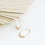 Cercei argint Golden Oval Hoops