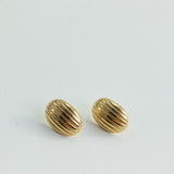 Cercei argint Wave Pebble Studs