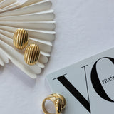 Cercei argint Wave Pebble Studs