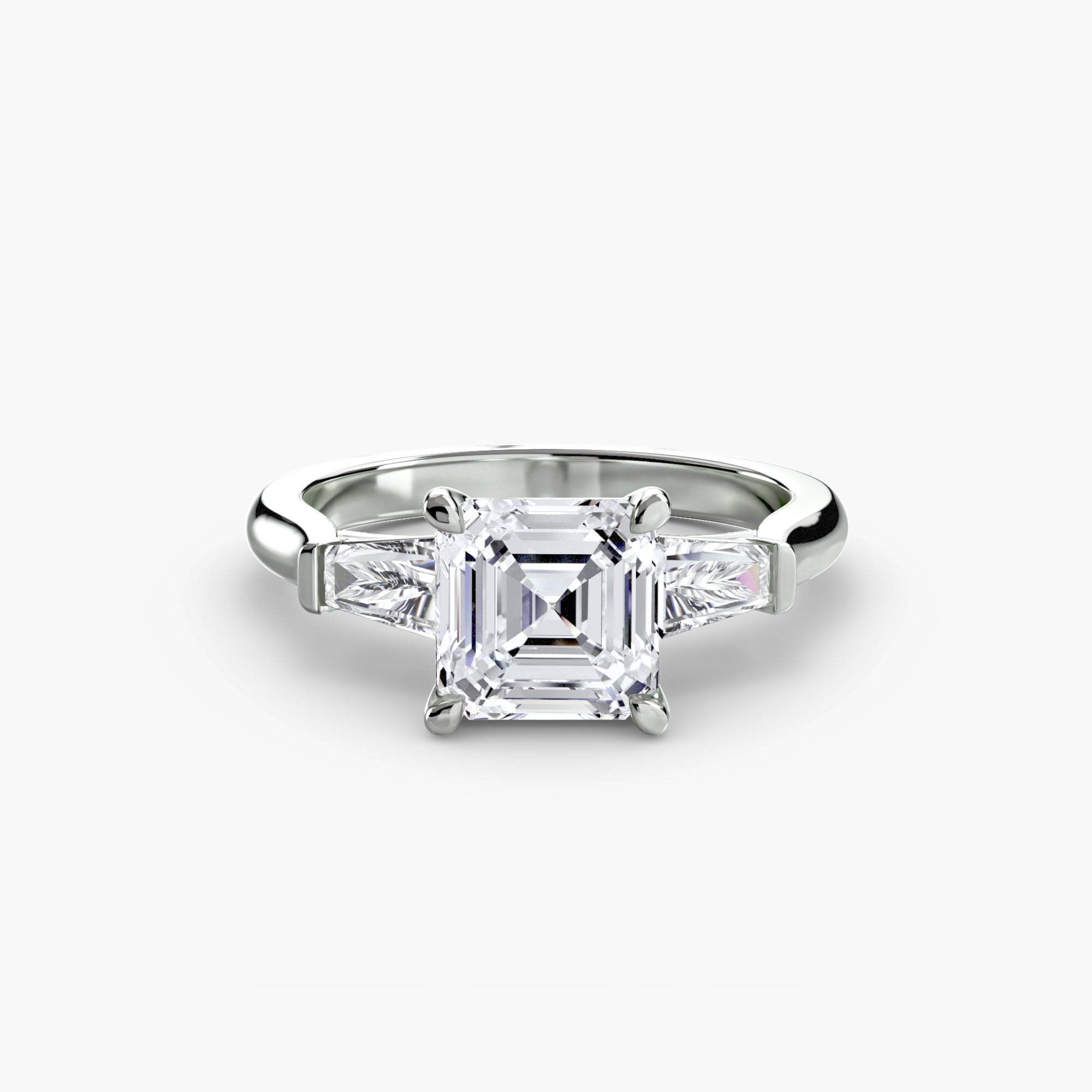 Inel Three-Stone cu Accent Baguette