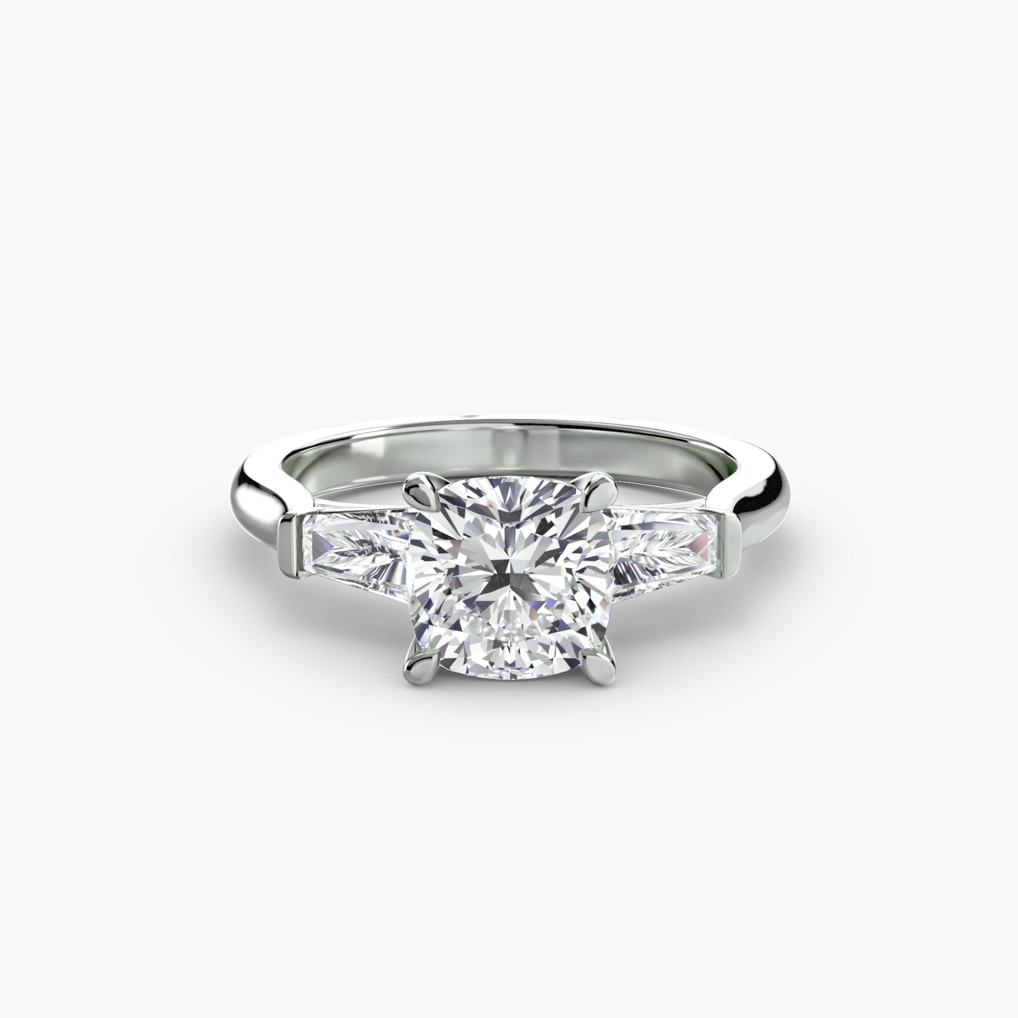 Inel Three-Stone cu Accent Baguette