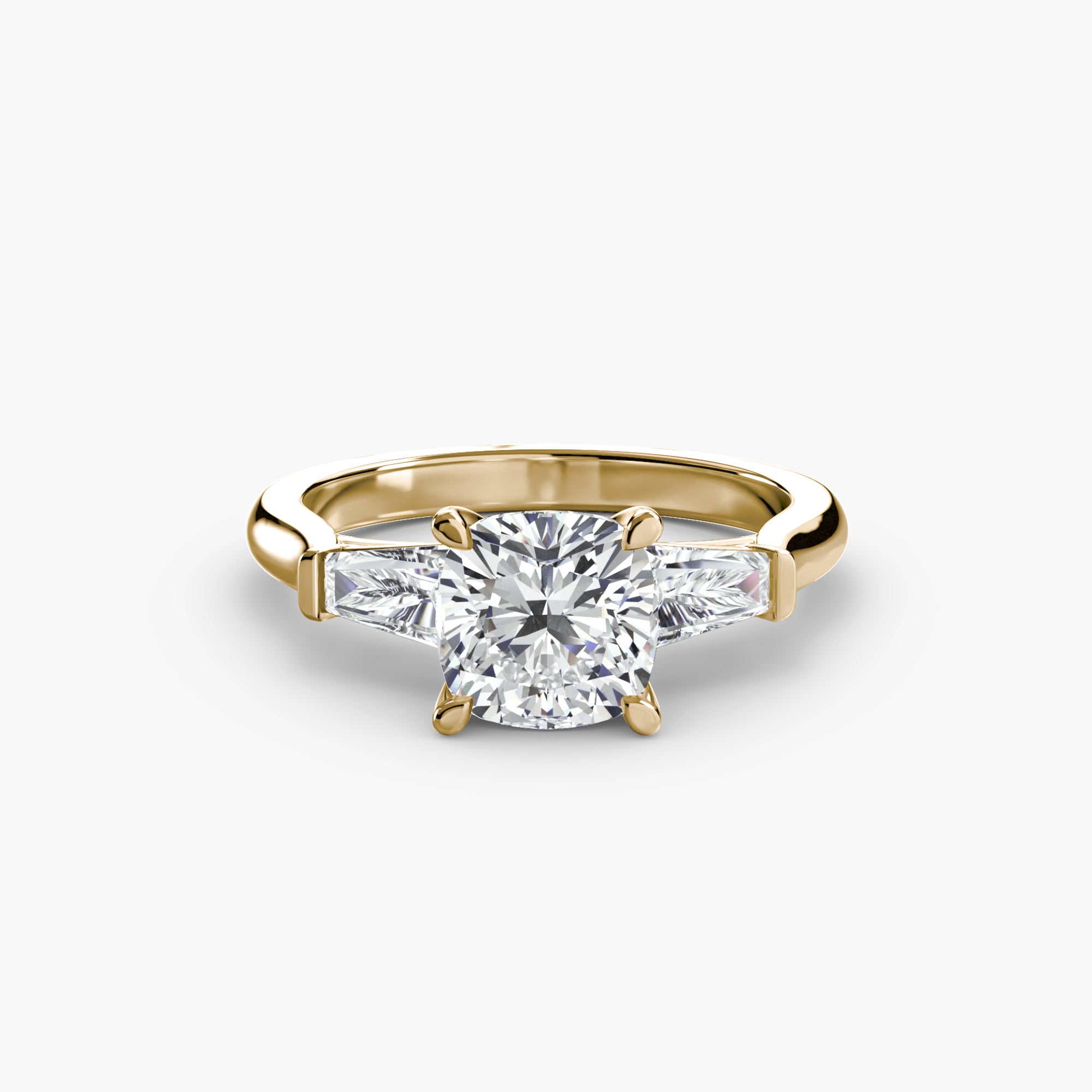 Inel Three-Stone cu Accent Baguette