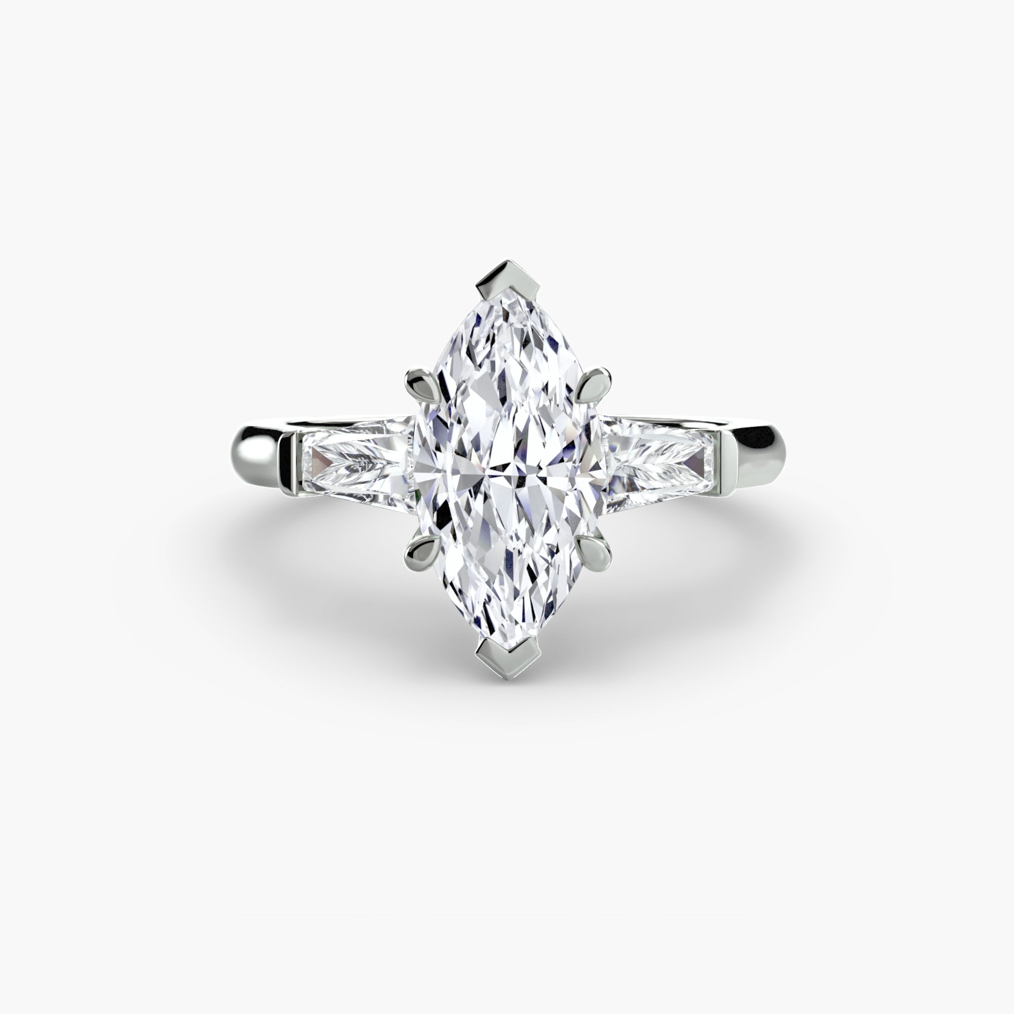 Inel Three-Stone cu Accent Baguette