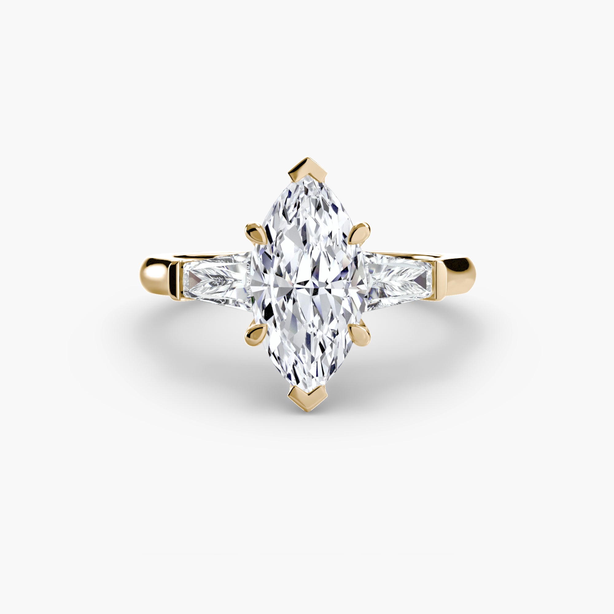 Inel Three-Stone cu Accent Baguette