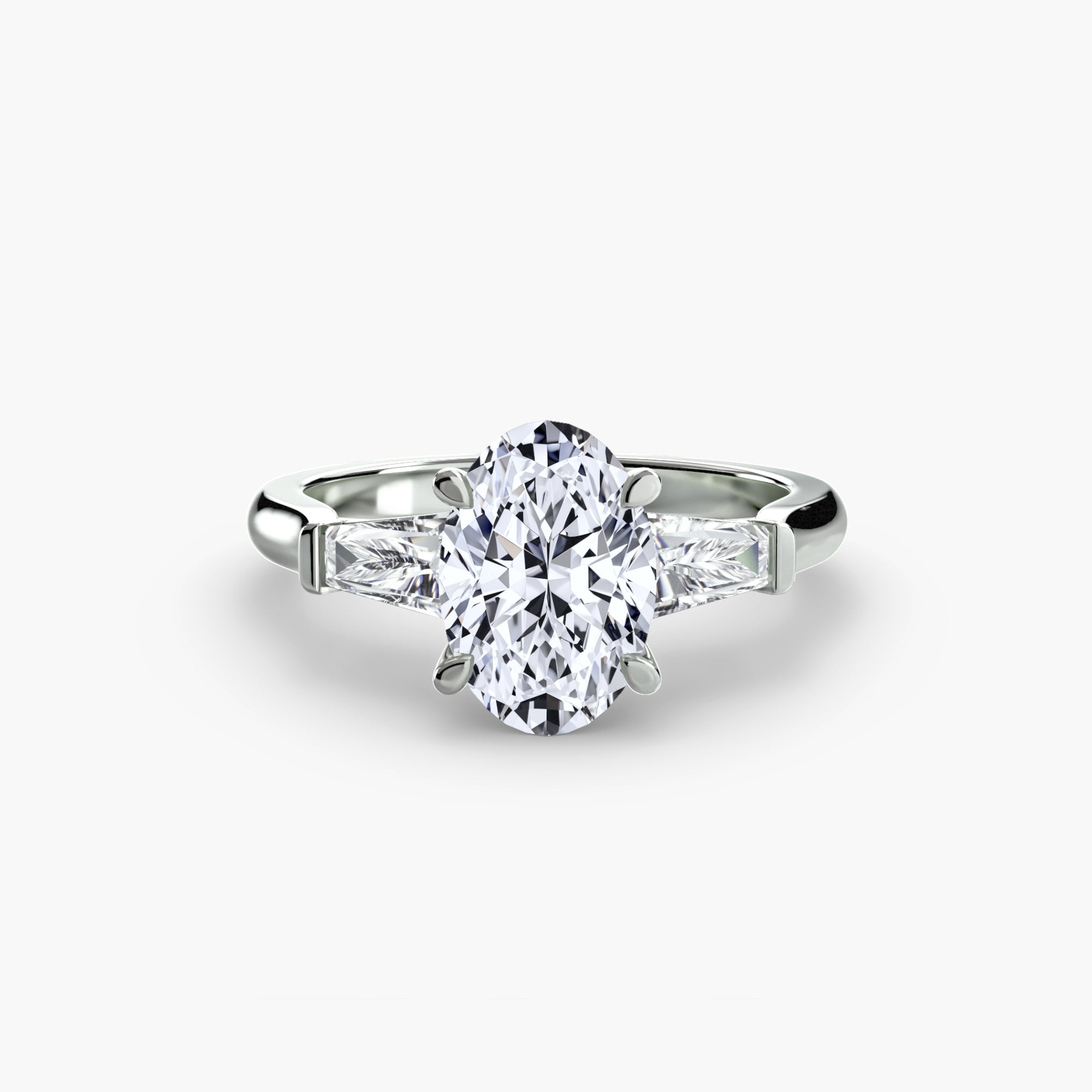 Inel Three-Stone cu Accent Baguette