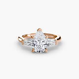 Inel Three-Stone cu Accent Baguette