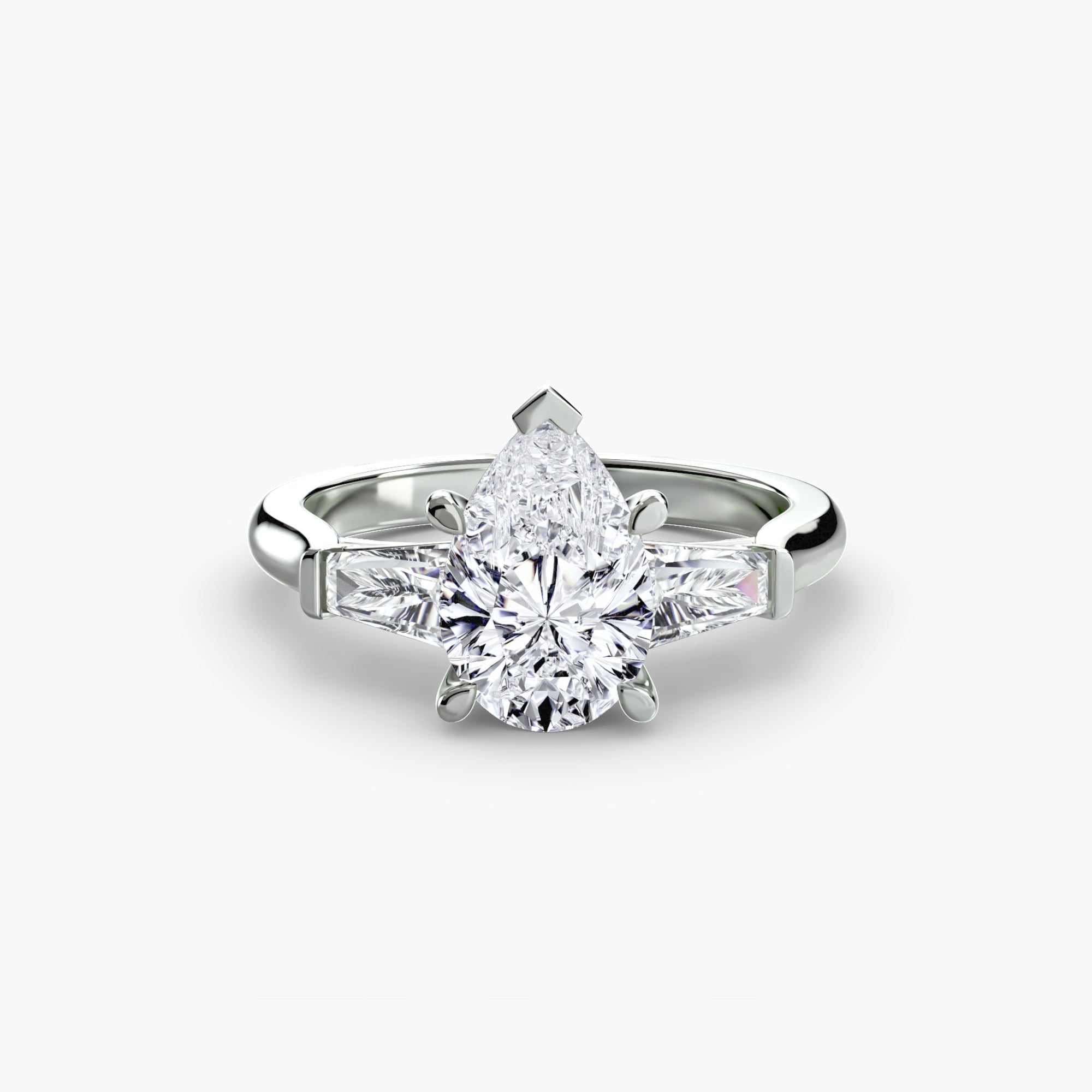 Inel Three-Stone cu Accent Baguette