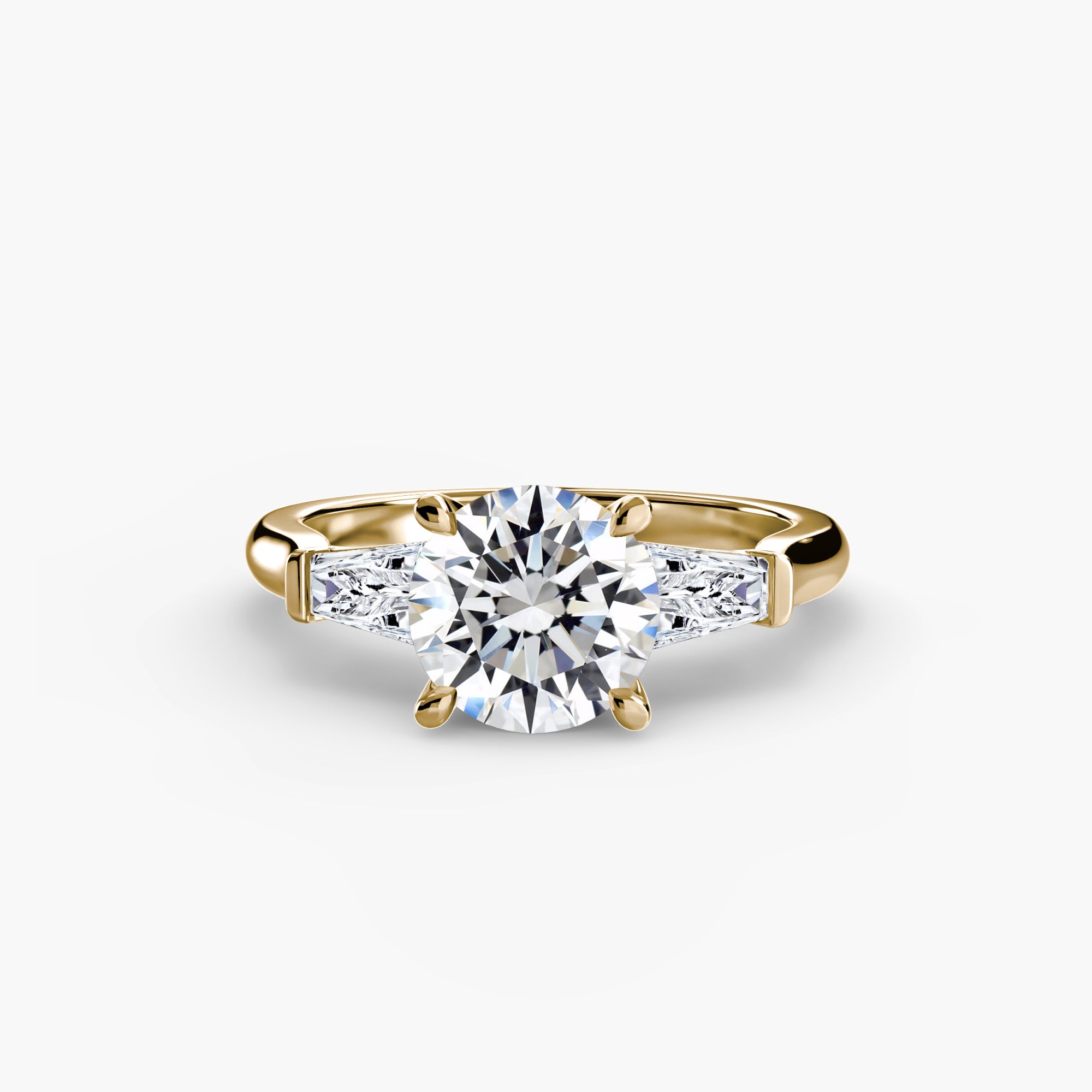 Inel Three-Stone cu Accent Baguette
