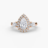Inel Halo Pear Trilogie