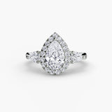 Inel Halo Pear Trilogie