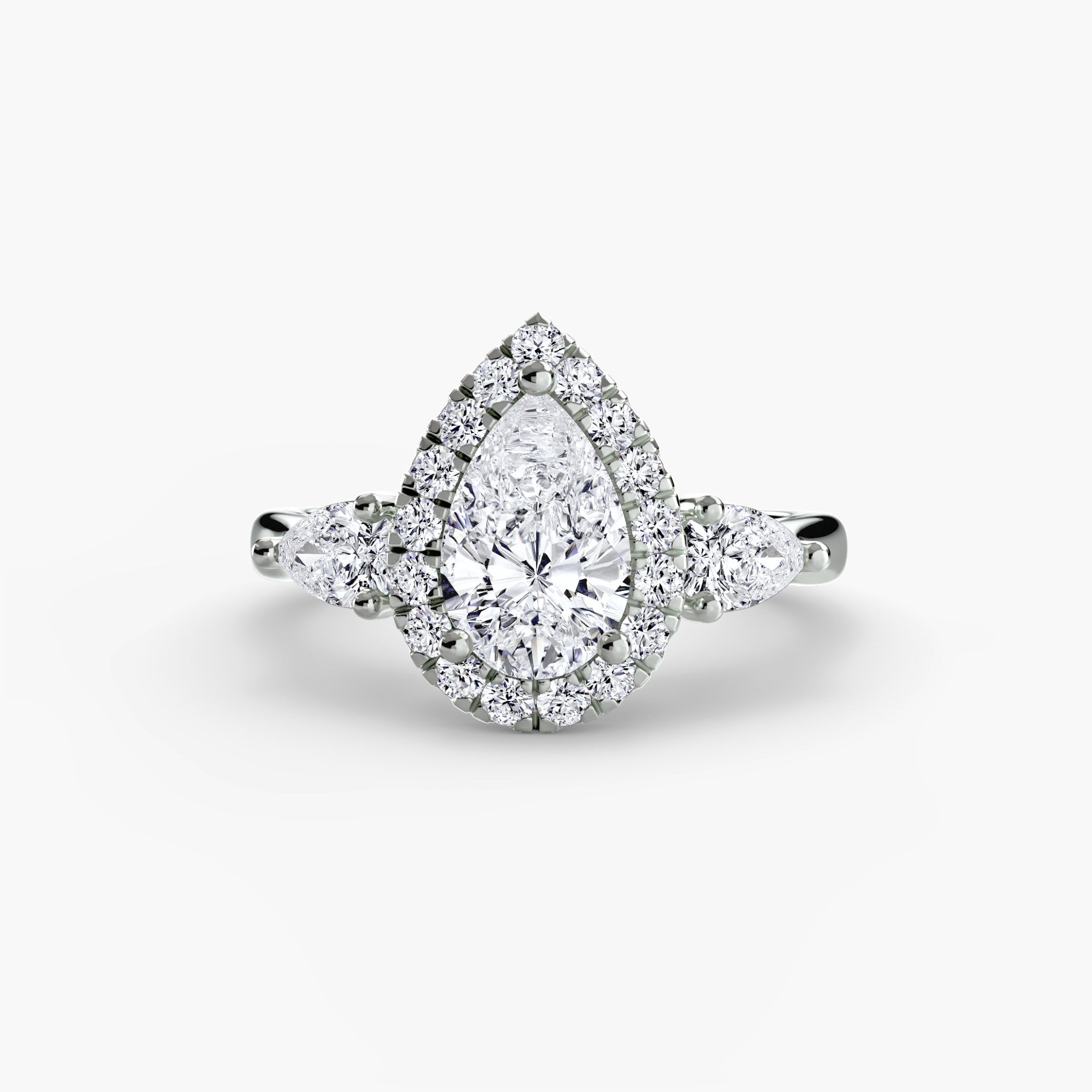 Inel Halo Pear Trilogie