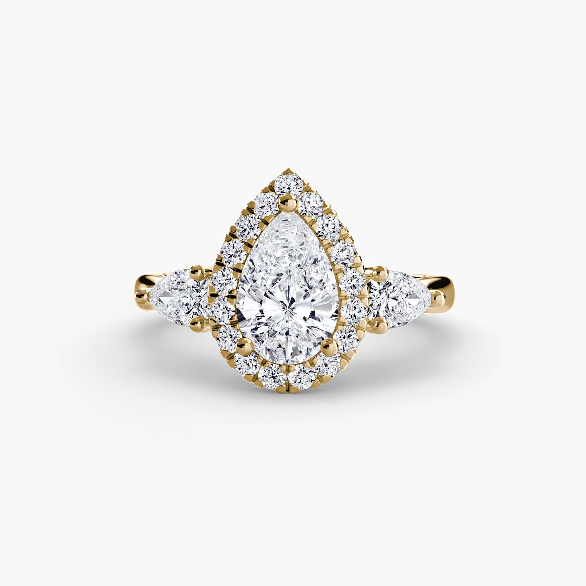 Inel Halo Pear Trilogie