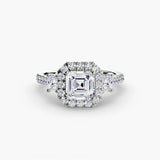 Inel Three-Stone cu Halo