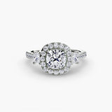Inel Three-Stone cu Halo
