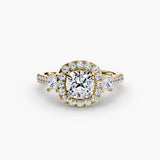 Inel Three-Stone cu Halo