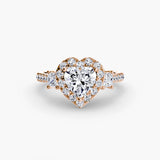 Inel Three-Stone cu Halo