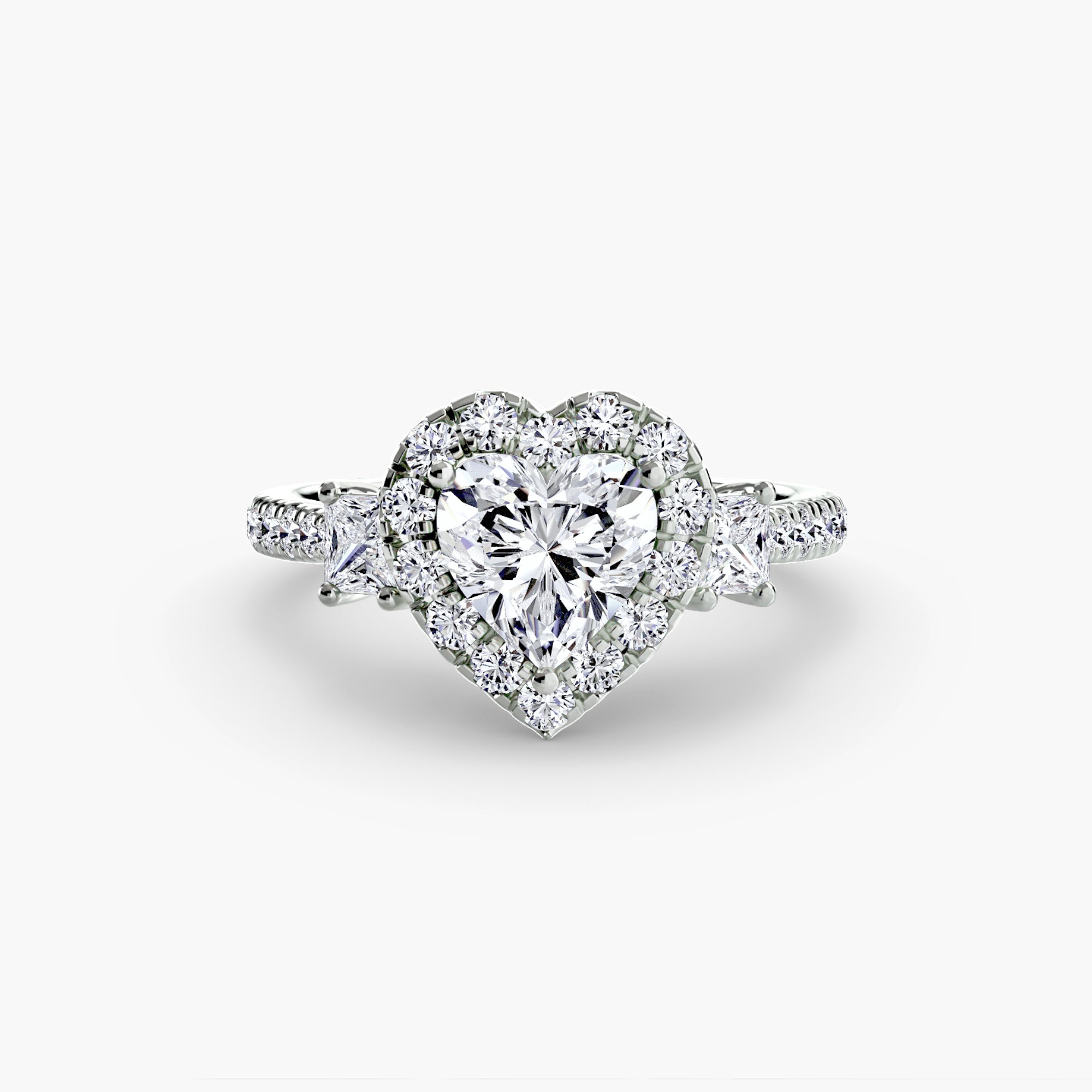 Inel Three-Stone cu Halo