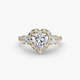 Inel Three-Stone cu Halo