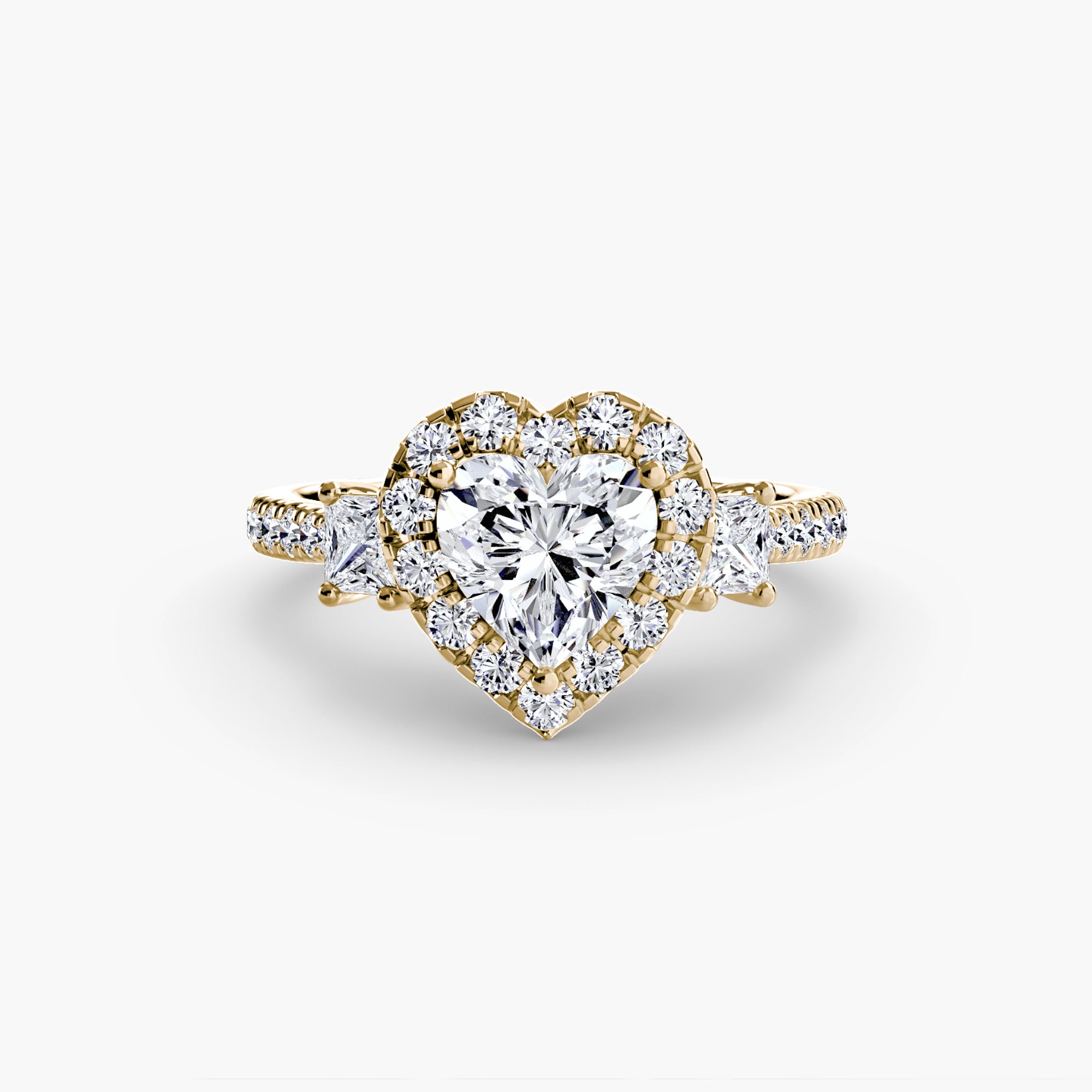 Inel Three-Stone cu Halo