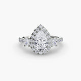 Inel Three-Stone cu Halo
