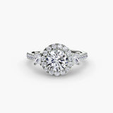 Inel Three-Stone cu Halo