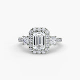 Inel Three-Stone cu Halo