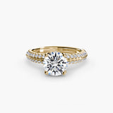 Inel Wrapped Solitaire cu Pave