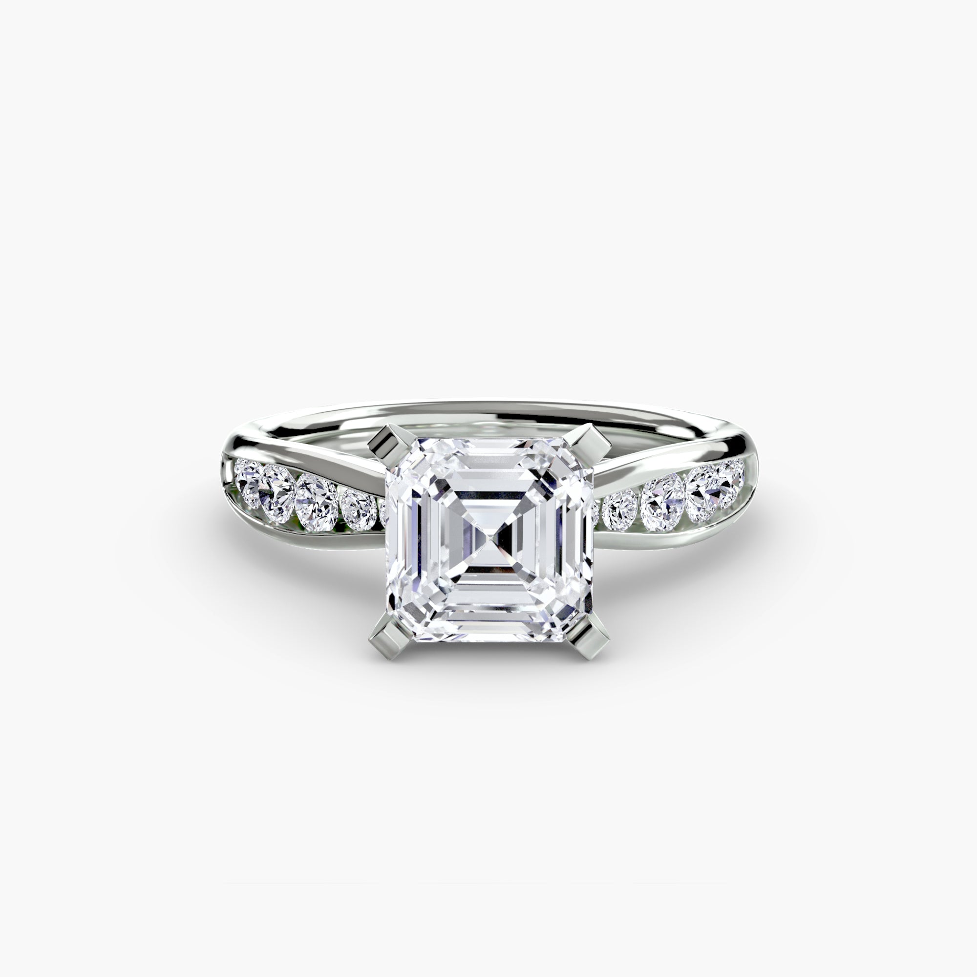 Inel Solitaire cu Pave Degrade