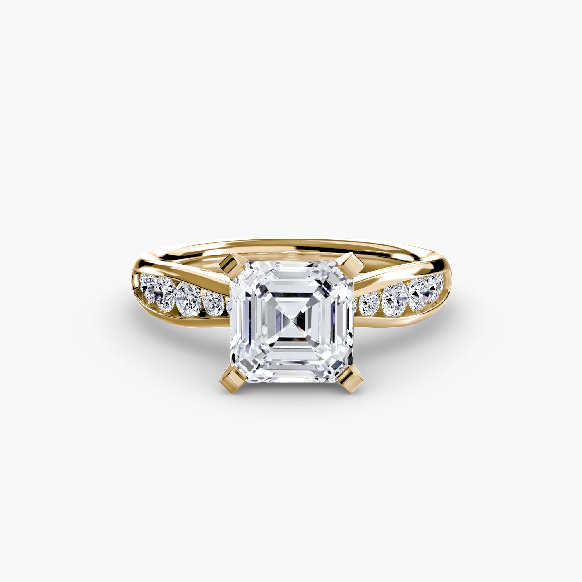 Inel Solitaire cu Pave Degrade