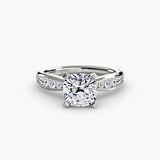 Inel Solitaire cu Pave Degrade