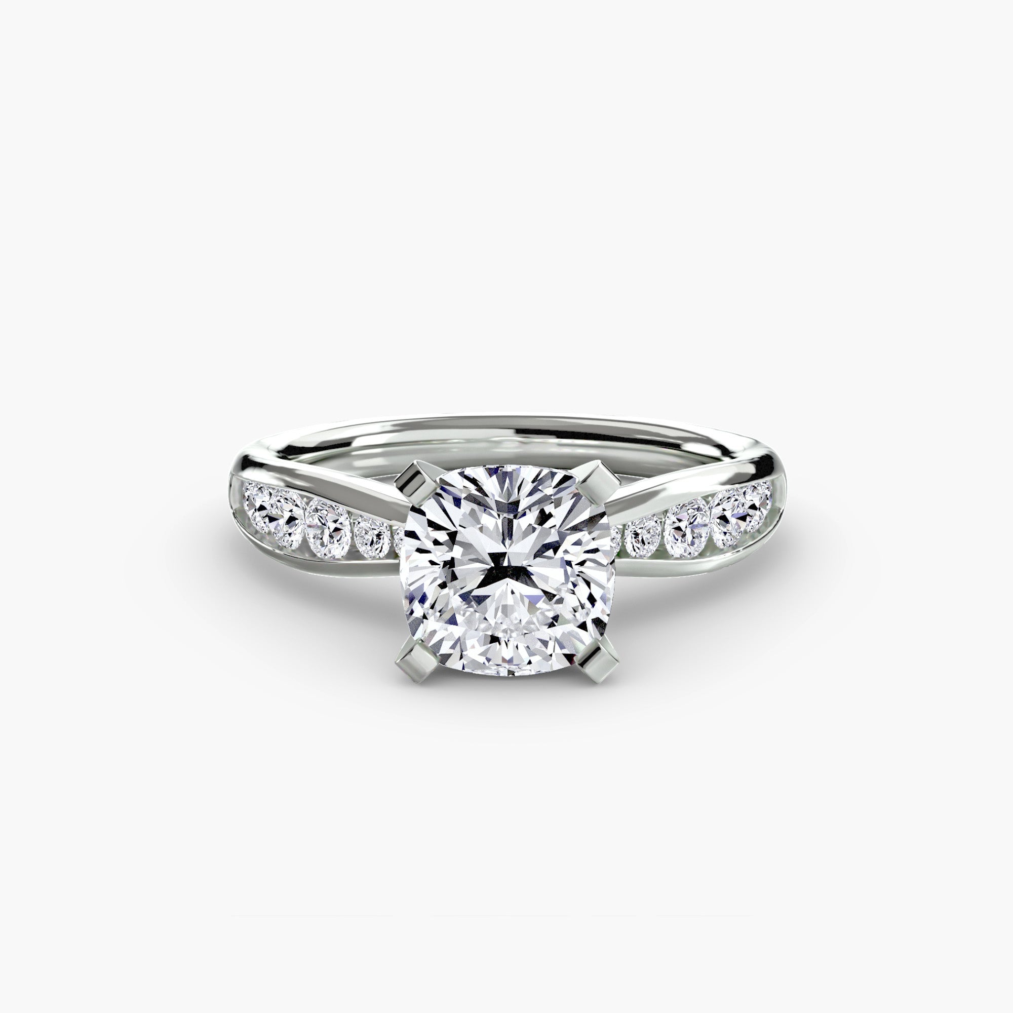 Inel Solitaire cu Pave Degrade