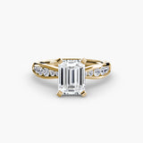 Inel Solitaire cu Pave Degrade