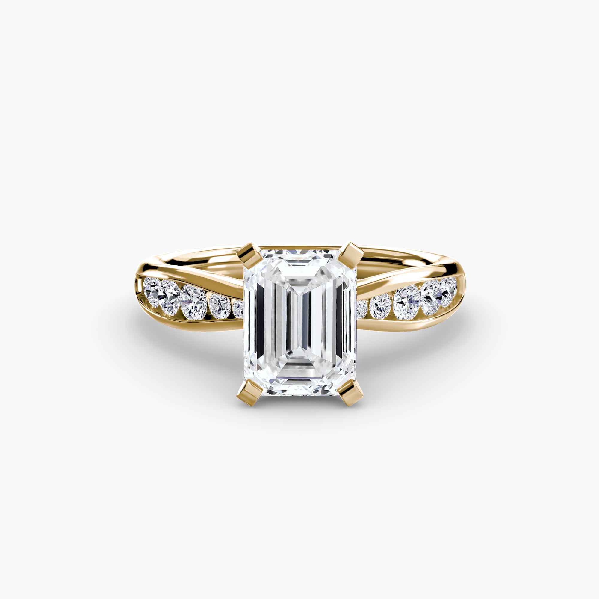 Inel Solitaire cu Pave Degrade