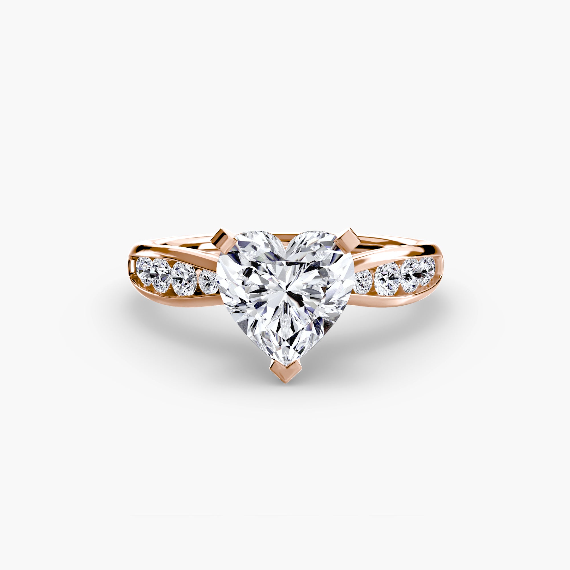Inel Solitaire cu Pave Degrade