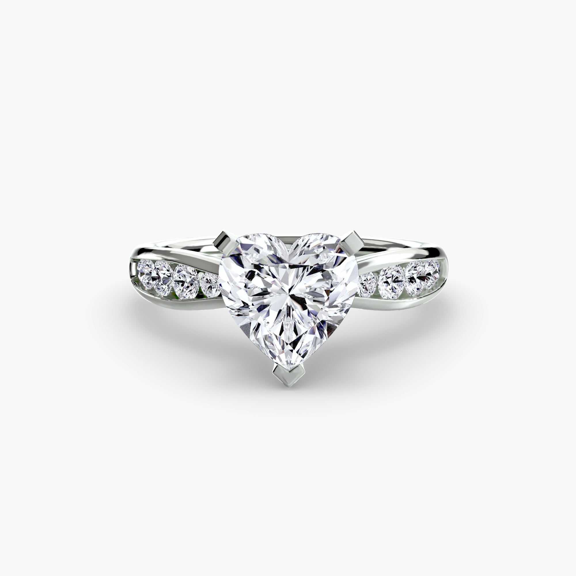 Inel Solitaire cu Pave Degrade