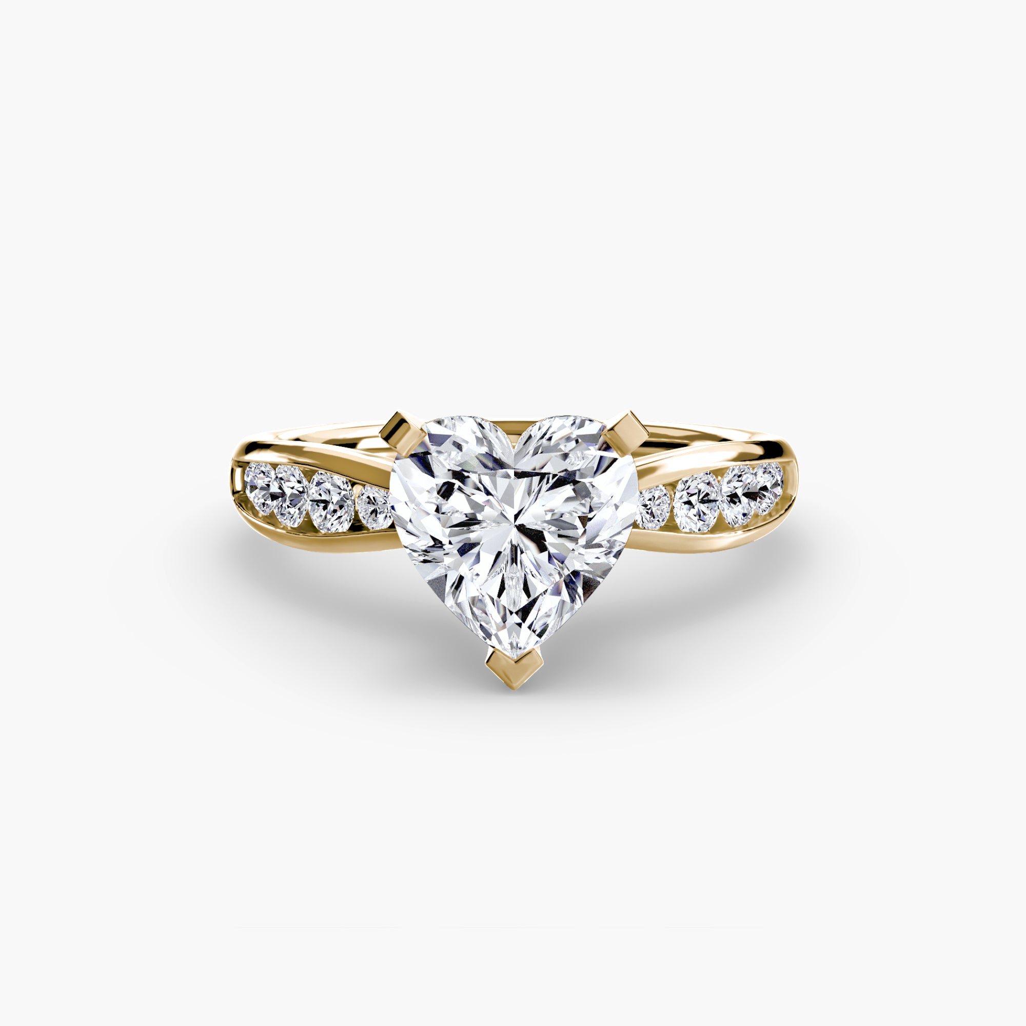 Inel Solitaire cu Pave Degrade