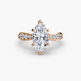 Inel Solitaire cu Pave Degrade