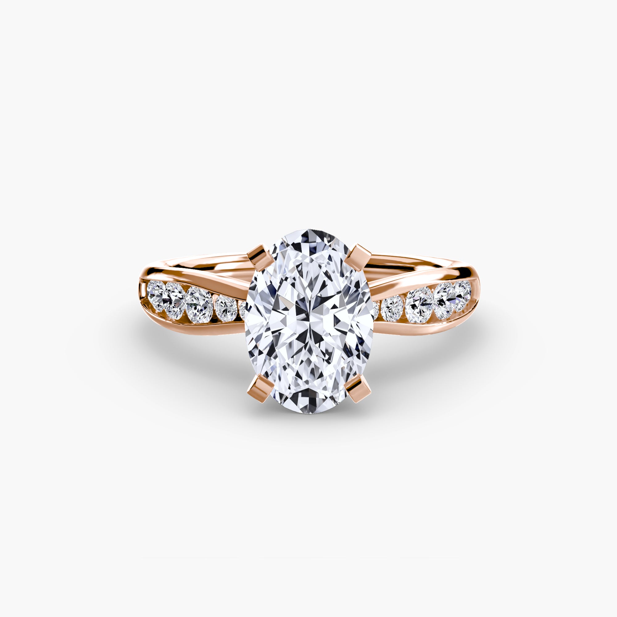 Inel Solitaire cu Pave Degrade