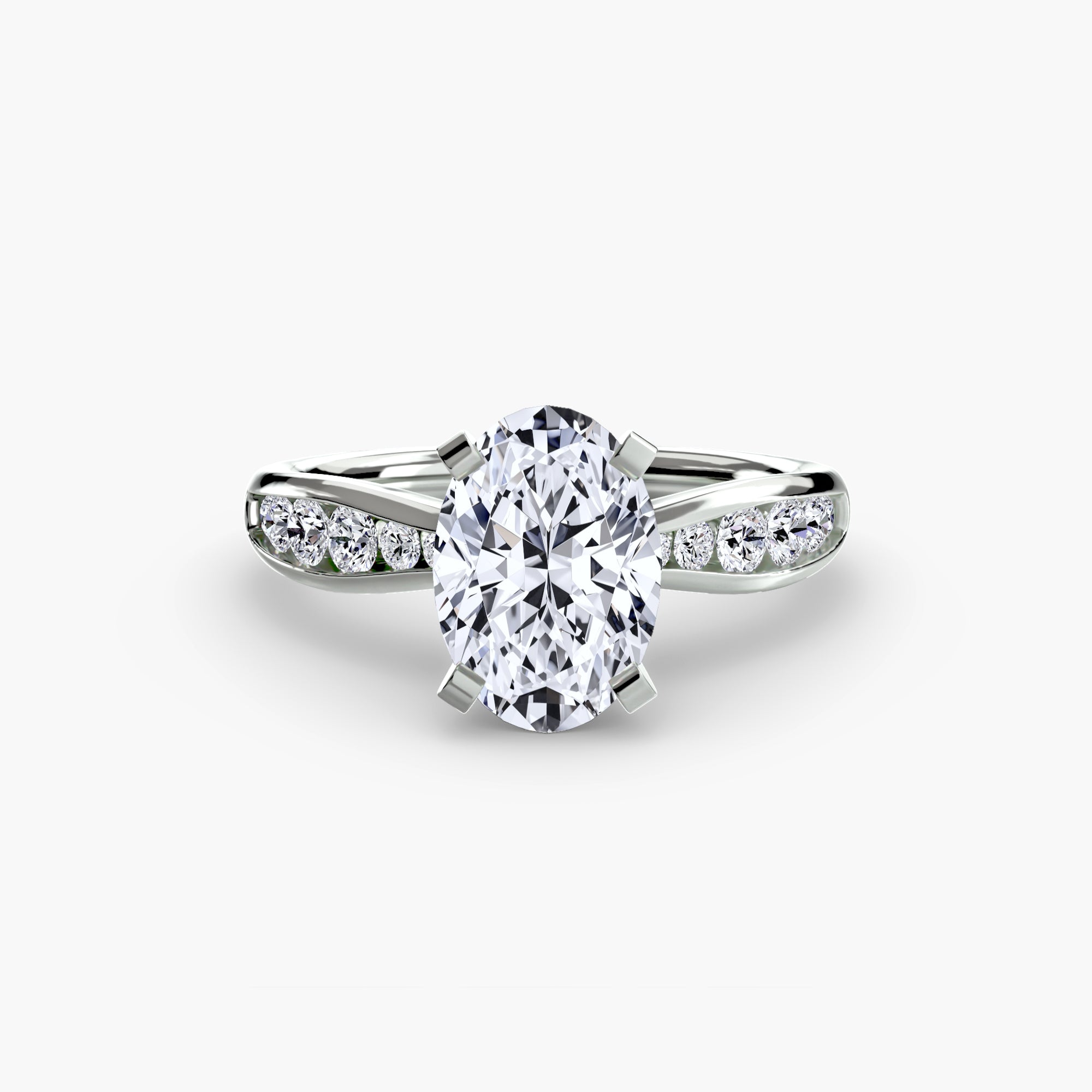 Inel Solitaire cu Pave Degrade