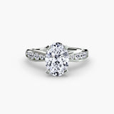 Inel Solitaire cu Pave Degrade