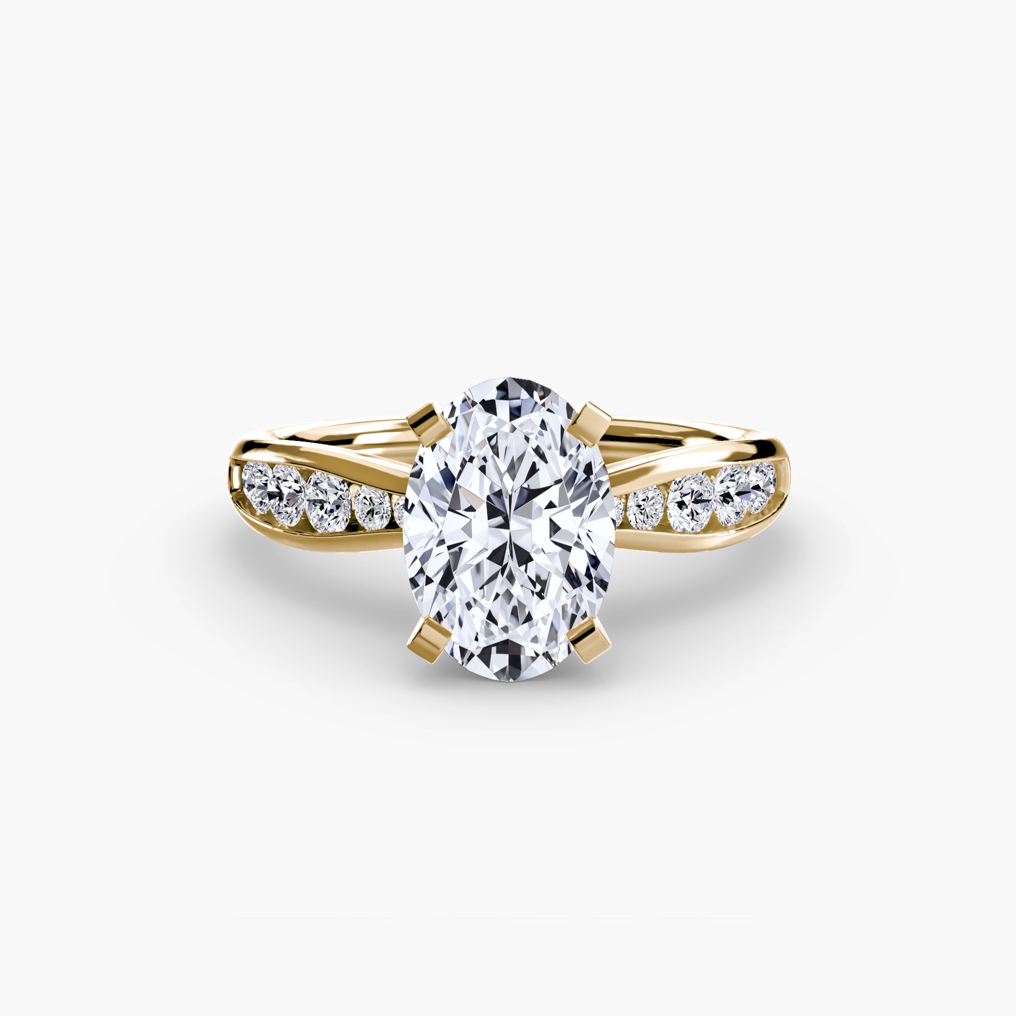 Inel Solitaire cu Pave Degrade