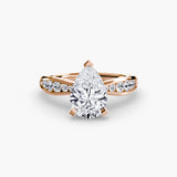 Inel Solitaire cu Pave Degrade