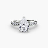 Inel Solitaire cu Pave Degrade