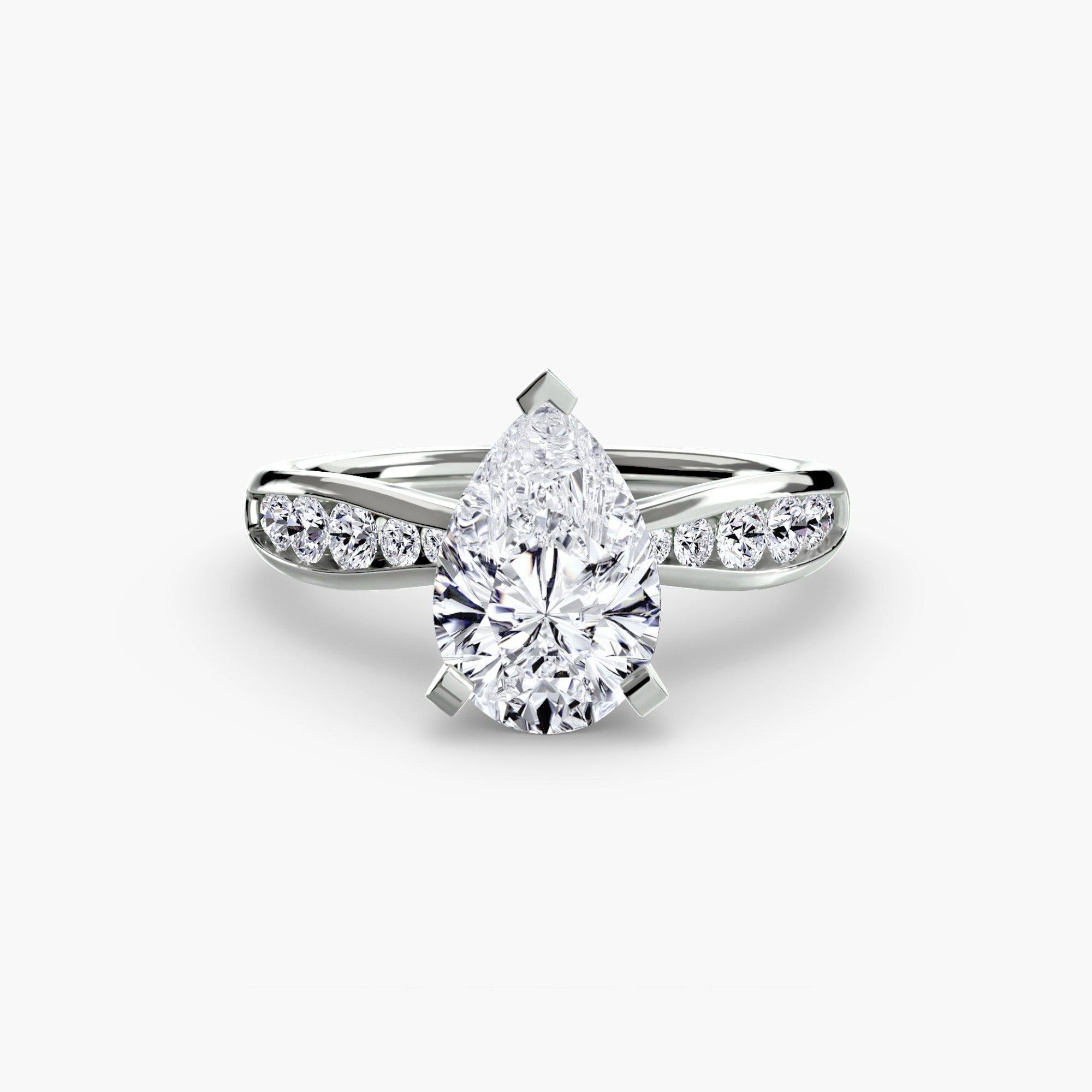 Inel Solitaire cu Pave Degrade