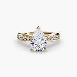 Inel Solitaire cu Pave Degrade