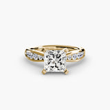 Inel Solitaire cu Pave Degrade
