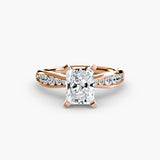 Inel Solitaire cu Pave Degrade
